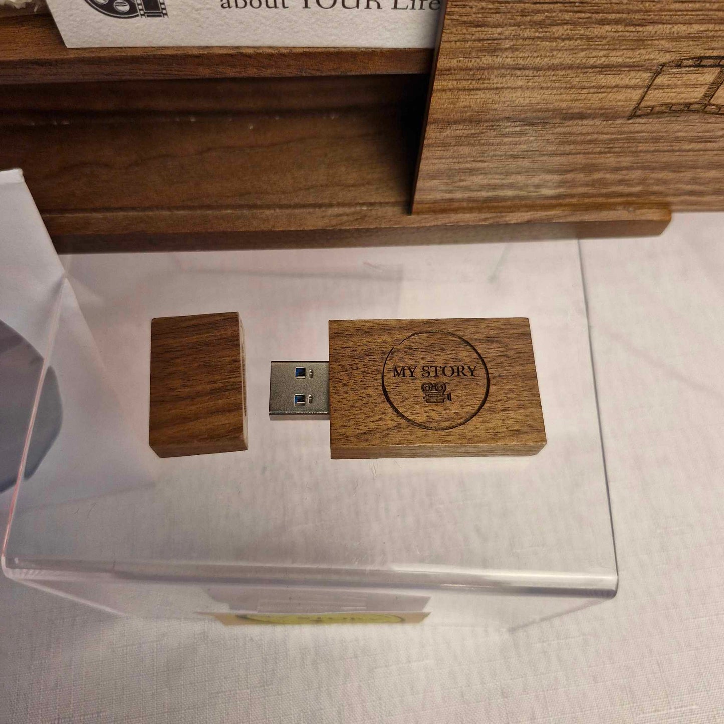 Large Wooden Keepsake box USB and DVD
