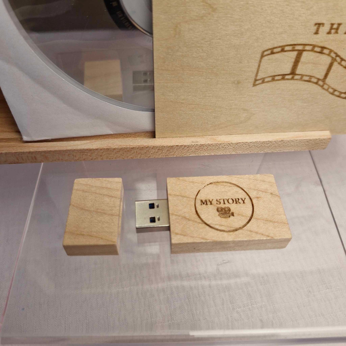 Large Wooden Keepsake box USB and DVD