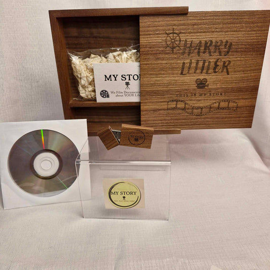 Large Wooden Keepsake box USB and DVD