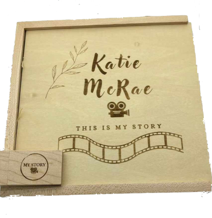 Large Wooden Keepsake box USB and DVD