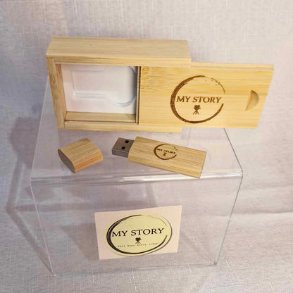 Mini Wooden Keepsake box and USB