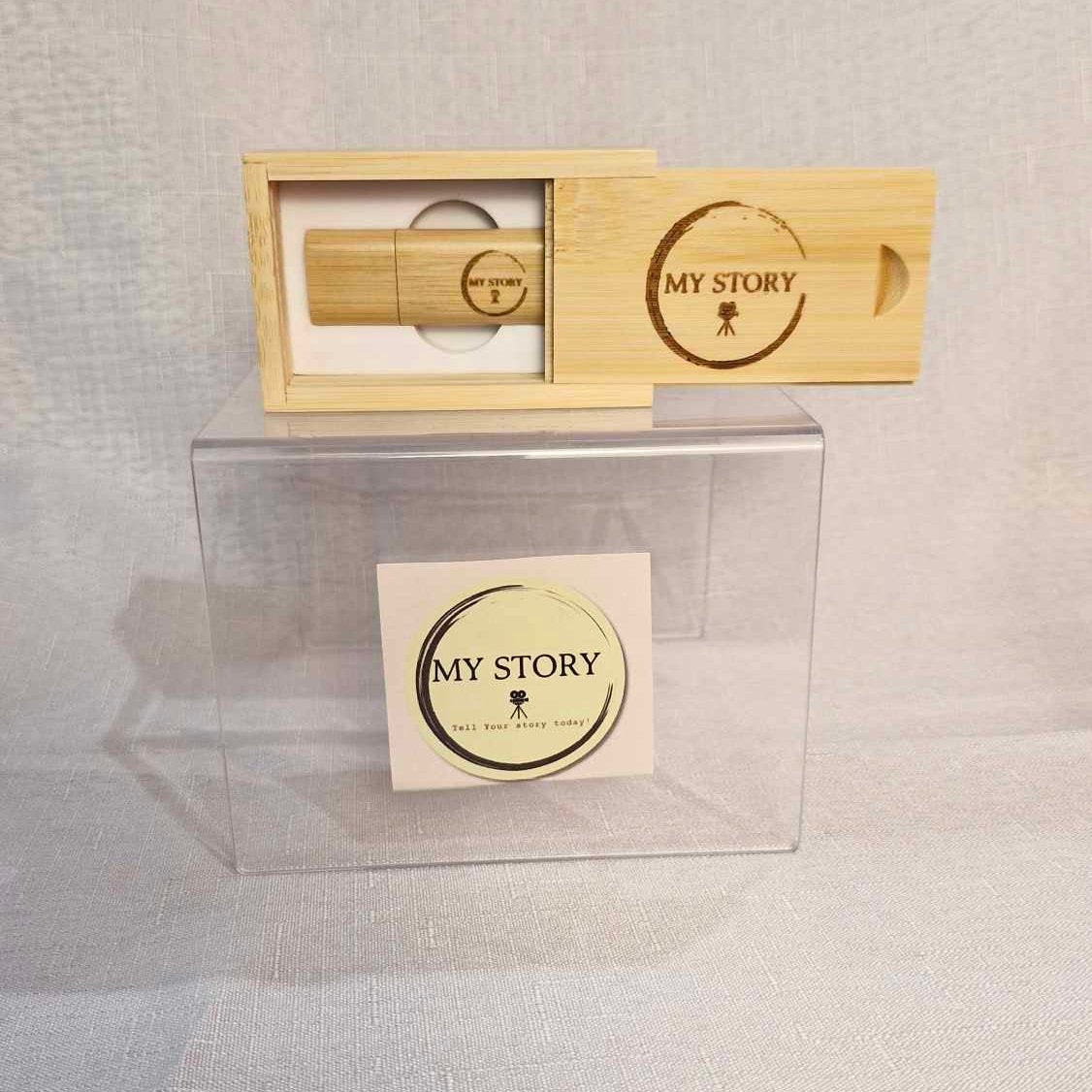 Mini Wooden Keepsake box and USB