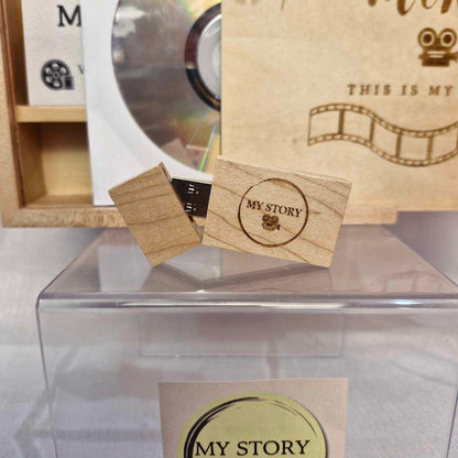 Large Wooden Keepsake box USB and DVD